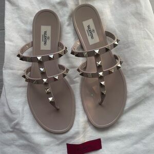 SOLD!! Valentino Rock Stud Sandals in Beige